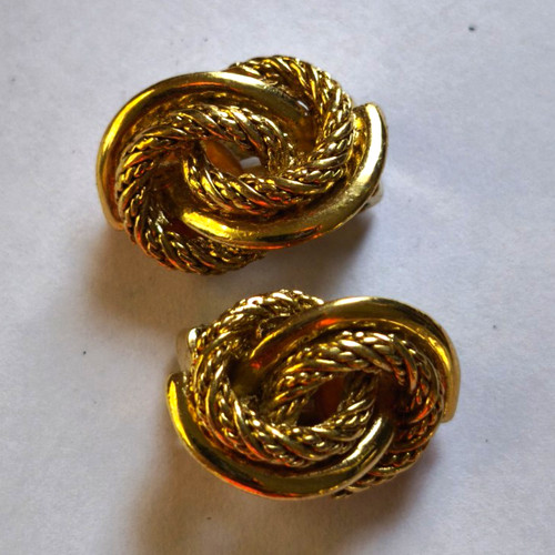 Vintage grosse ohrclips - vintage, gold